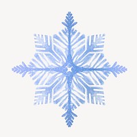 Aesthetic snowflake clipart, watercolor design psd