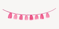 Party banners sticker, watercolor design vector