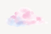 Aesthetic cloud sticker, watercolor design vector