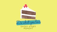 Cute cake template, Facebook event cover, watercolor design vector