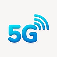 5G network, 3D gradient design with white border