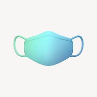 Face mask icon, 3D gradient design psd