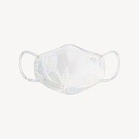Face mask icon, 3D crystal glass