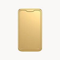 Smartphone icon, 3D gold design psd