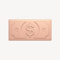 Money icon, 3D rose gold design psd