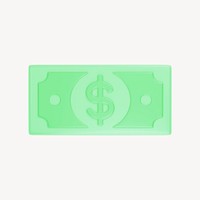 Money icon, 3D transparent design psd