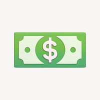 Money icon, 3D gradient design psd