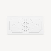 Money icon, 3D minimal illustration psd