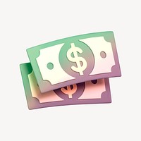 Money icon, 3D gradient design psd