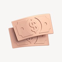 Money icon, 3D rose gold design psd