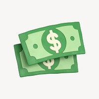 Money icon, 3D clay texture design psd