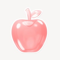 Pink apple, 3D white border design