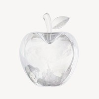 Apple icon, 3D crystal glass psd