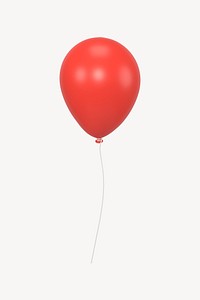 Red balloon icon, 3D rendering illustration psd