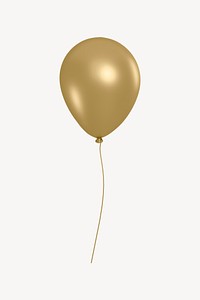 Gold balloon icon, 3D gold design psd