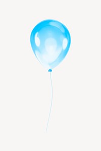 Blue balloon icon, 3D transparent design psd