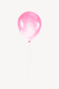 Pink balloon icon, 3D transparent design psd