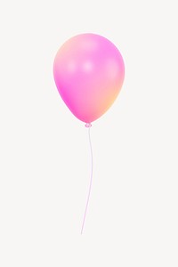 Pink balloon icon, 3D gradient design psd