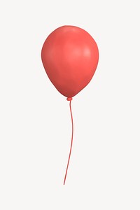 Red balloon icon, 3D clay texture design psd