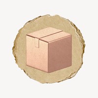 Seal box, 3D ripped paper psd