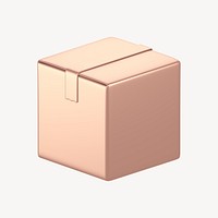 Seal box icon, 3D rose gold design psd