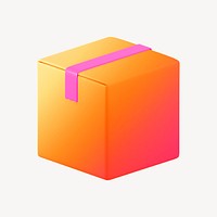 Seal box icon, 3D gradient design psd