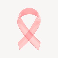 Breast cancer awareness ribbon, 3D transparent design