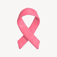 Breast cancer ribbon icon, 3D clay texture design psd
