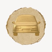 Car, vehicle, 3D ripped paper psd