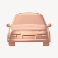 Car icon, 3D rose gold design psd