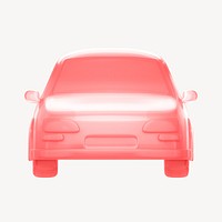 Car icon, 3D transparent design psd