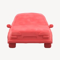 Car icon, 3D clay texture design psd