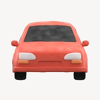 Car icon, 3D clay texture design psd