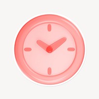 Pink clock, 3D white border design
