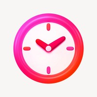 Clock icon, 3D gradient design psd