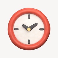 Clock icon, 3D clay texture design psd