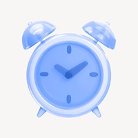 Alarm clock icon, 3D transparent design psd