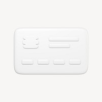Credit card icon, 3D minimal illustration psd
