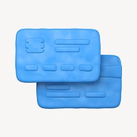 Credit card icon, 3D clay texture design
