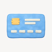 Credit card icon, 3D clay texture design