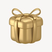 Gift, reward icon, 3D gold design psd