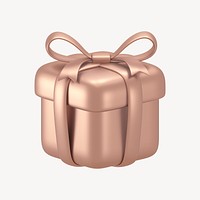 Gift, reward icon, 3D rose gold design psd