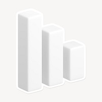 Bar charts, white 3D graphic with border