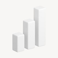 Bar charts icon, 3D minimal illustration