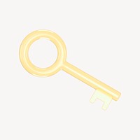 Key icon, 3D transparent design psd