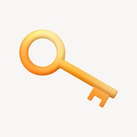 Key icon, 3D gradient design psd