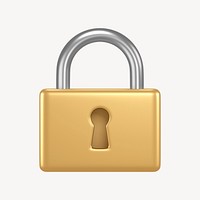 Lock icon, 3D rendering illustration psd