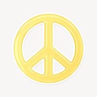 Peace symbol, 3D white border design
