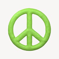 Peace icon, 3D clay texture design psd