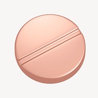 Medicine icon, 3D rose gold design psd